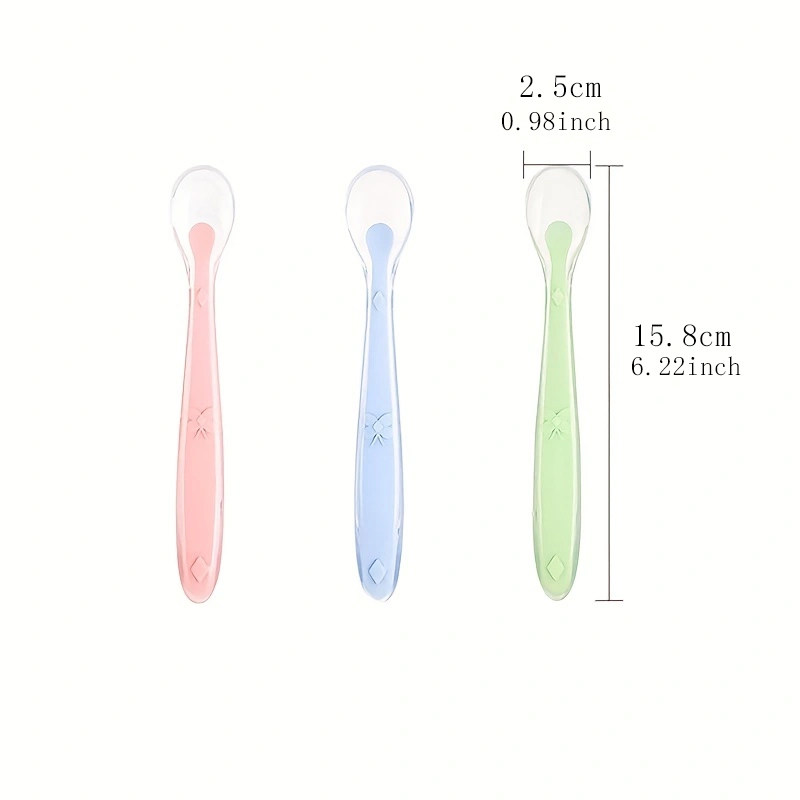Newborn Soft Baby Training Feeding Tool Silicone Baby Spoon For Kids Toddlers Children Infants